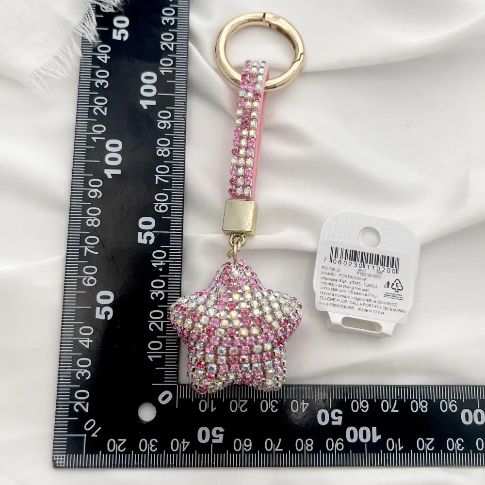 Stella - 12pz Portachiavi Con Strass - PO-792-03