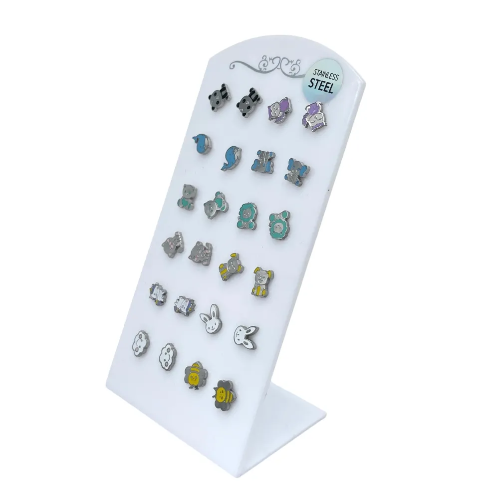 Bimba panda unicorno ape-12Paia Orecchini a Lobo in Acciaio - OPA-413-2484