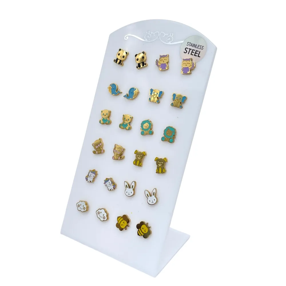 Bimba panda unicorno ape-12Paia Orecchini a Lobo in Acciaio - OPA-413-2484