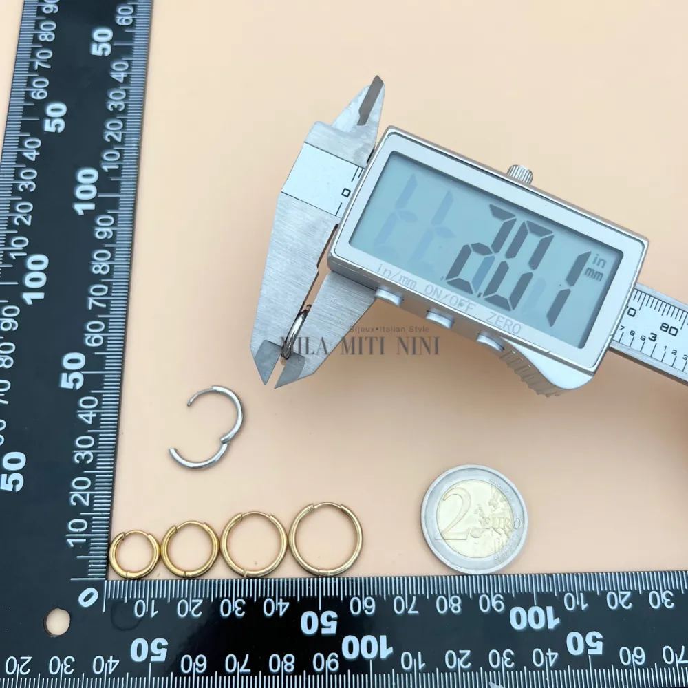 OPA450-Cerchi 2mm-12 Paia Orecchini in Acciaio