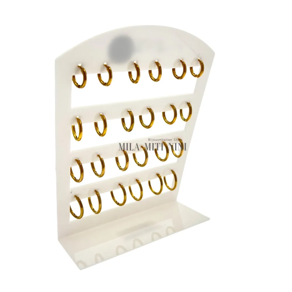 OPA450-Cerchi 2mm-12 Paia Orecchini in Acciaio