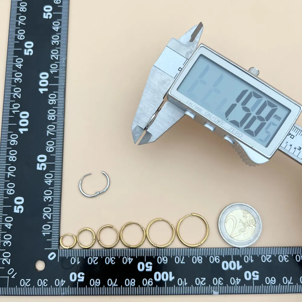 OPA450-Cerchi 1.6mm-12 Paia Orecchini in Acciaio