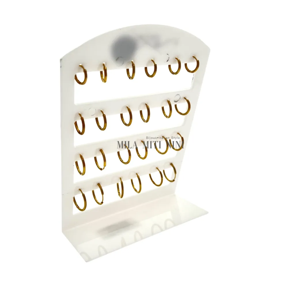 OPA450-Cerchi 1.6mm-12 Paia Orecchini in Acciaio