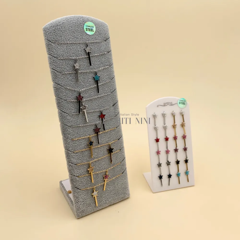 CPA413-2335-Bacchetta Magica-12Pz Collane in Acciaio