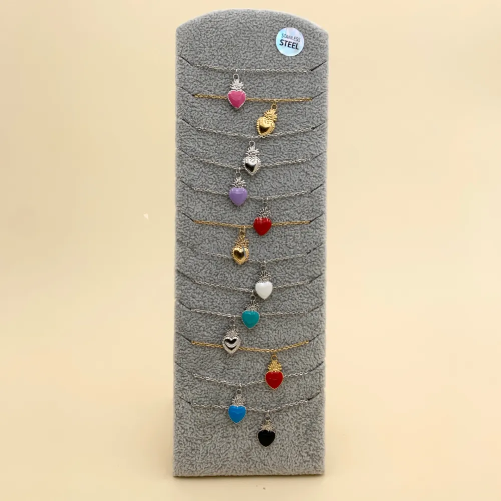 CPA450-401-Sacro Cuore-12Pz Collane in Acciaio