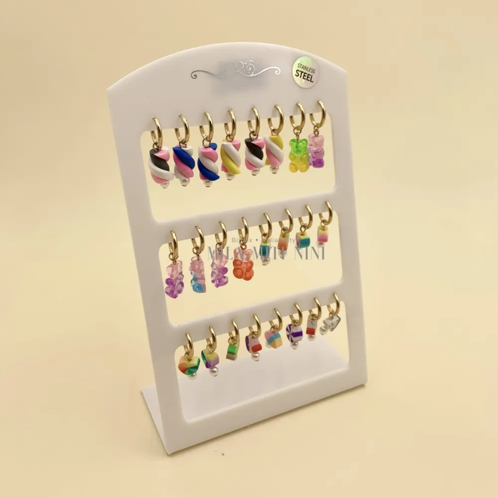 OPA176-392-Mix Dolci Orsetto-12Paia Orecchini Acciaio