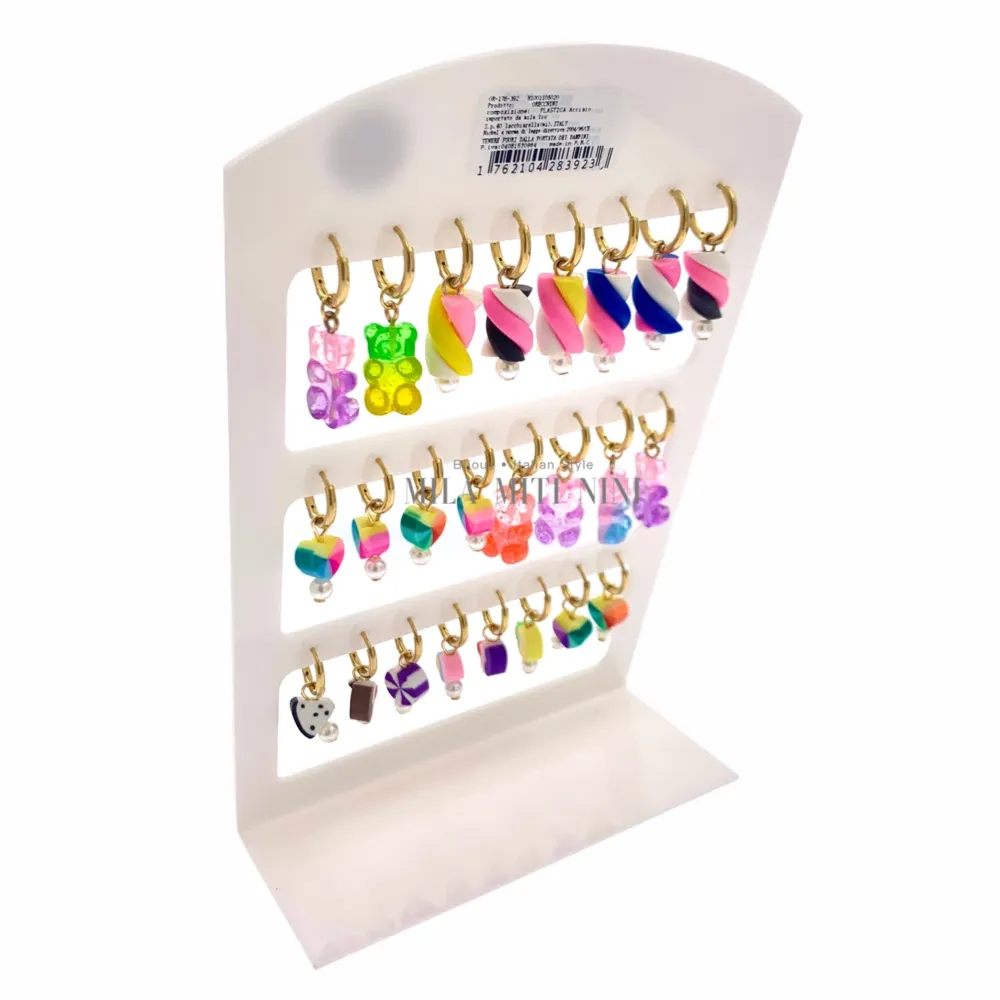 OPA176-392-Mix Dolci Orsetto-12Paia Orecchini Acciaio