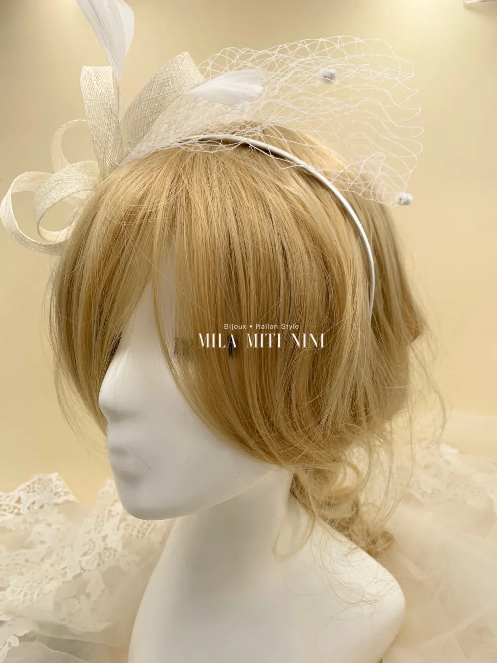 AXC0715-Cerchietto con Velo- Acccessori per Capelli
