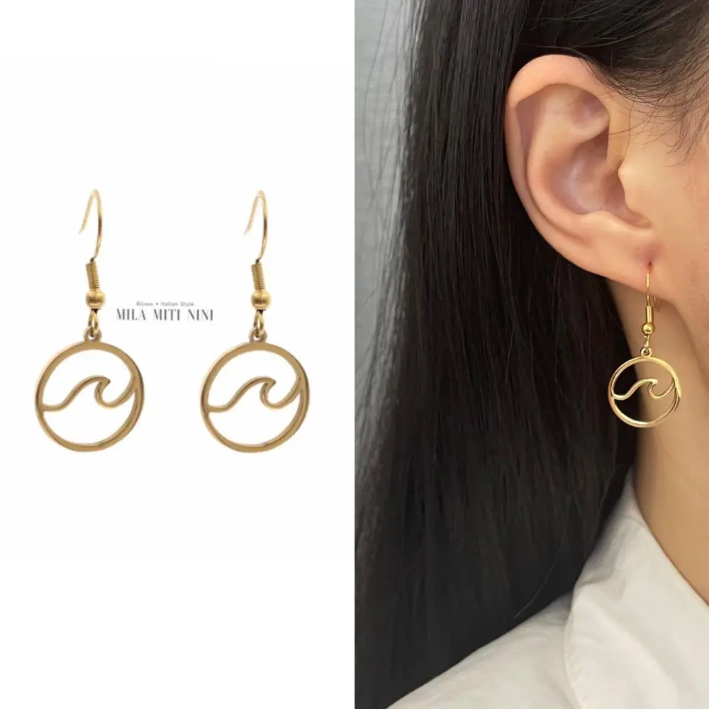 OAP413-719-Onda-Orecchini in Acciaio