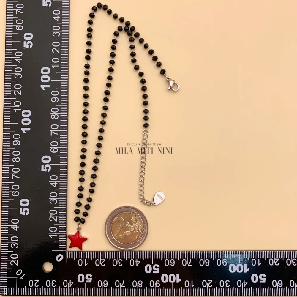 CAC413-2118-Rosario Stella-Collana Corta in Acciaio