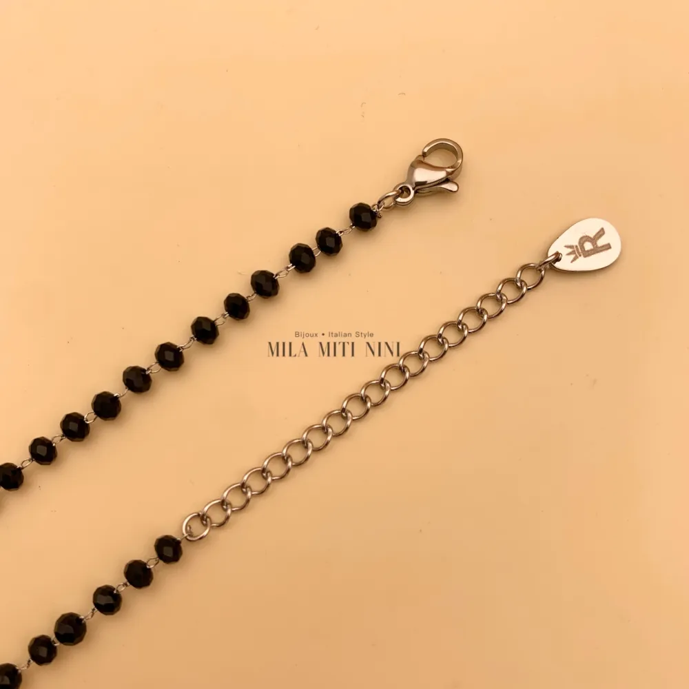 CAC413-2118-Rosario Stella-Collana Corta in Acciaio