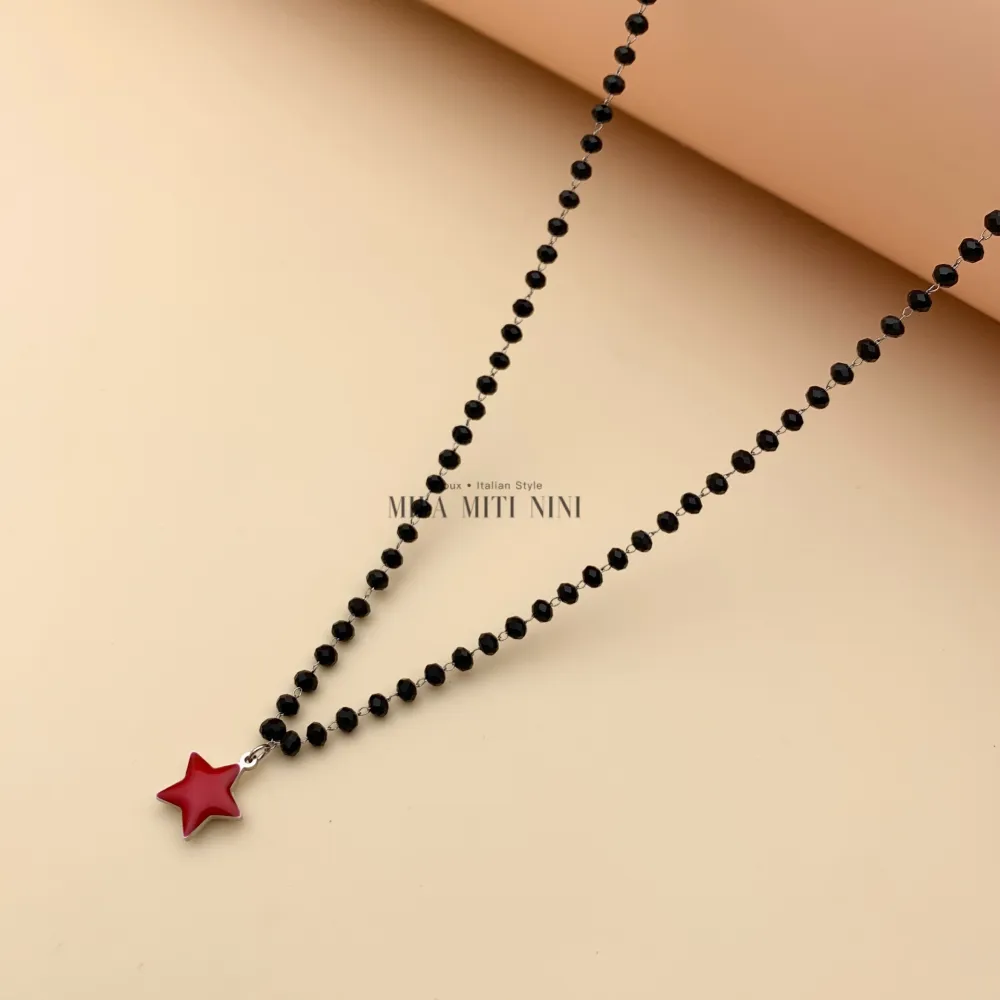 CAC413-2118-Rosario Stella-Collana Corta in Acciaio