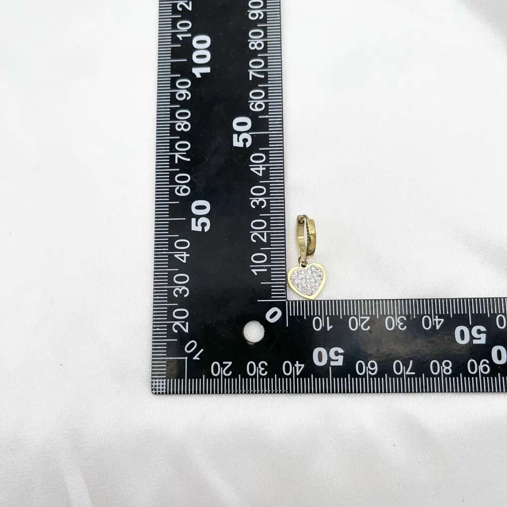 OPA450-338-Cuore-12 Paia Orecchini in Acciaio