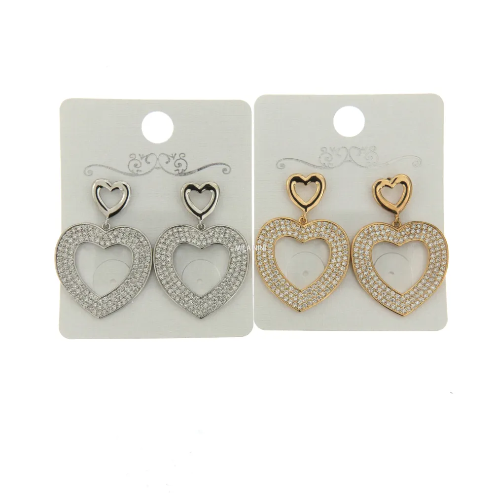 Cuore Vuoto 3 - Orecchini Pendenti Cubic Zirconia