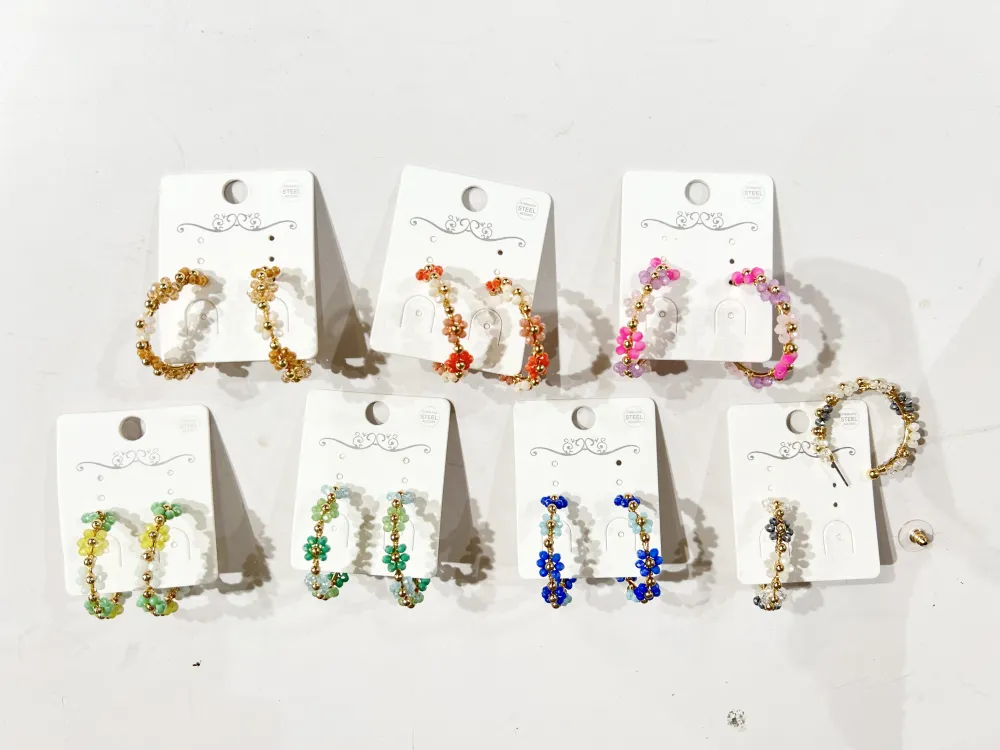 Cerchio con Fiore-Orecchini Moda - OR-428-36