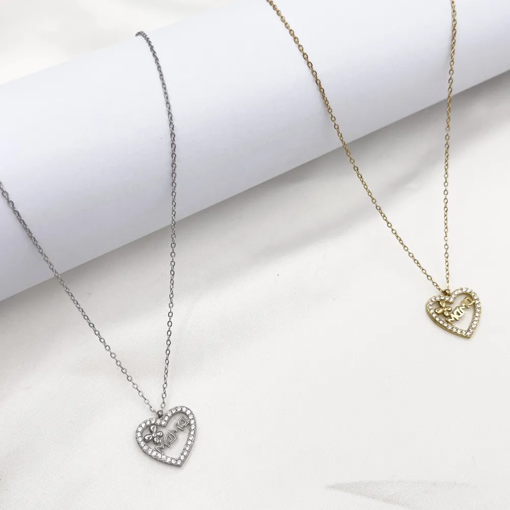 Mama -Collana Corta in Acciaio - CL-796-10589