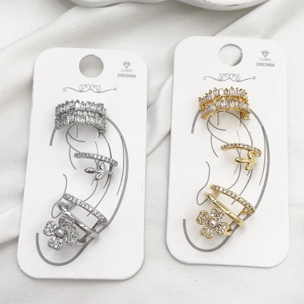 Set 3Pz  -Earcuff con Zirconia - EAK-506-383