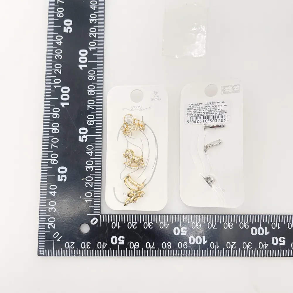 Set 3Pz  -Earcuff con Zirconia - EAK-506-378