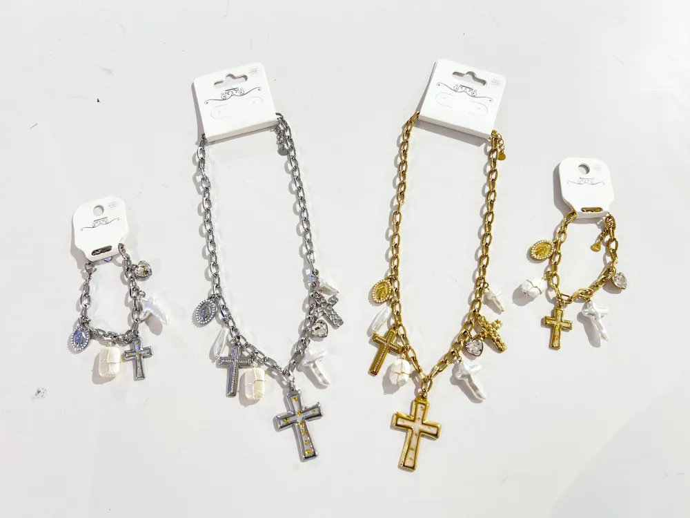 Croce-Collana Corta in Acciaio - CL-794-68