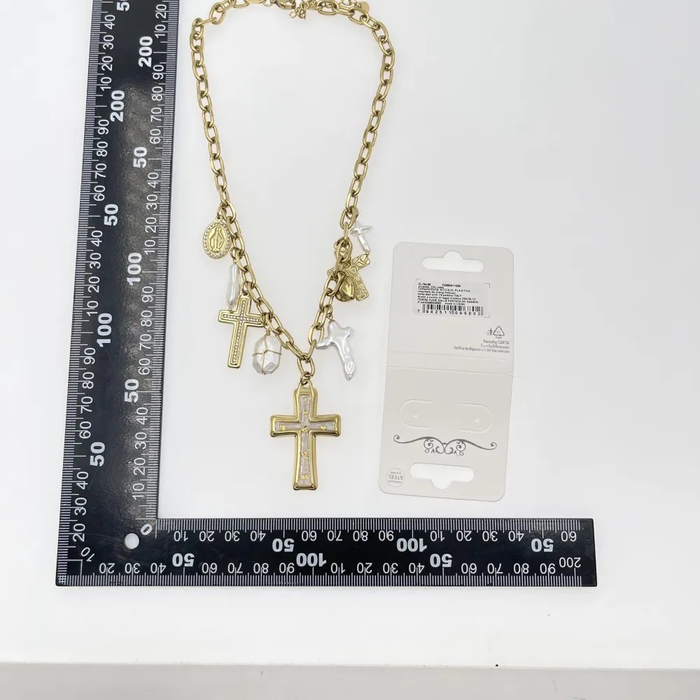 Croce-Collana Corta in Acciaio - CL-794-68