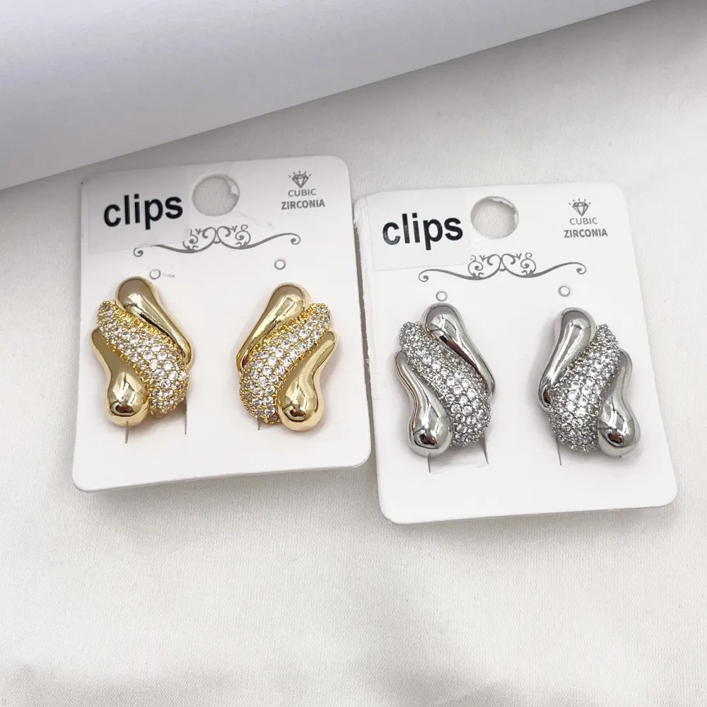 Goccia  con Zirconia-Orecchini a Clip - OR-506-438J