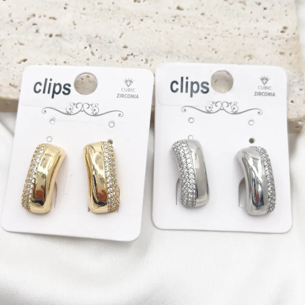 Cerchio con Zirconia-Orecchini a Clip - OR-506-437J