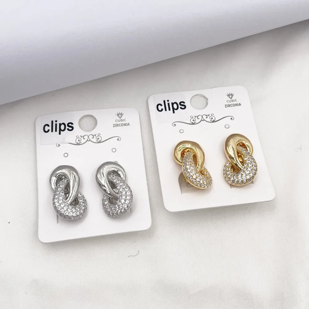 Nodo con Zirconia-Orecchini a Clip - OR-506-439J