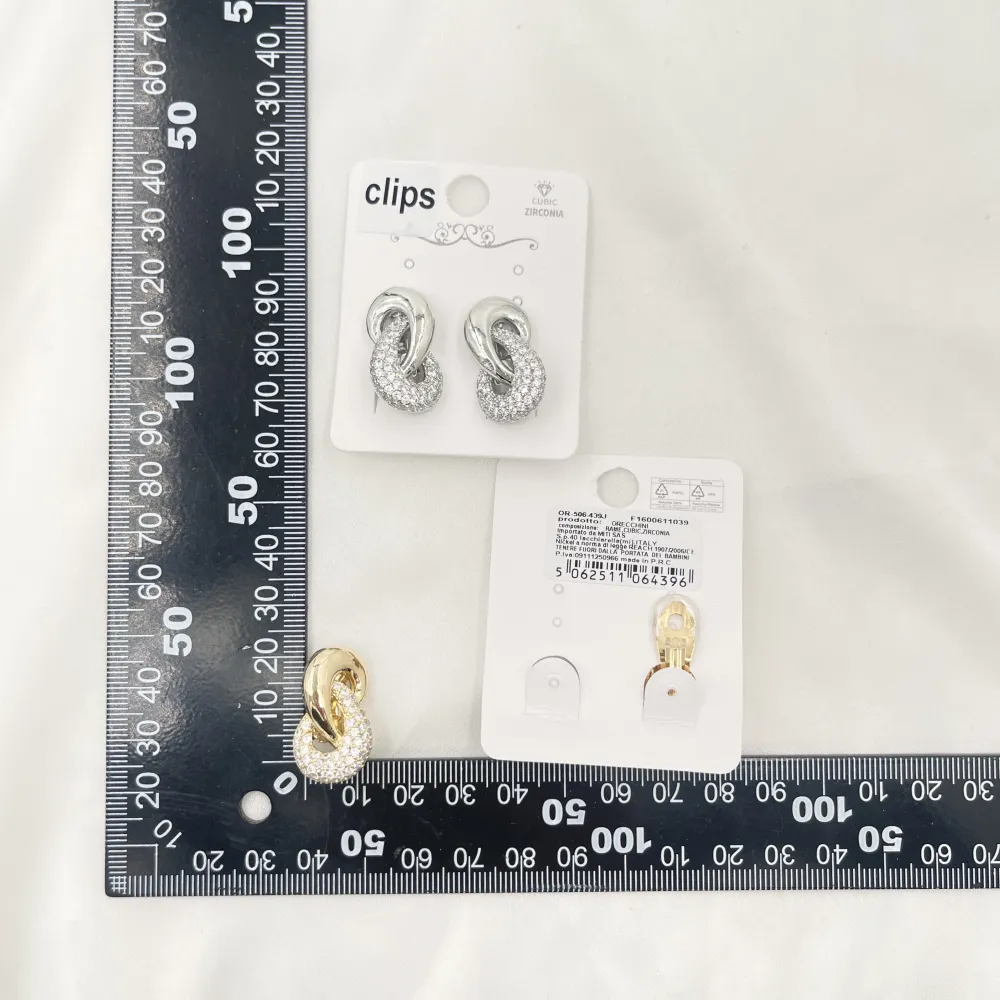 Nodo con Zirconia-Orecchini a Clip - OR-506-439J