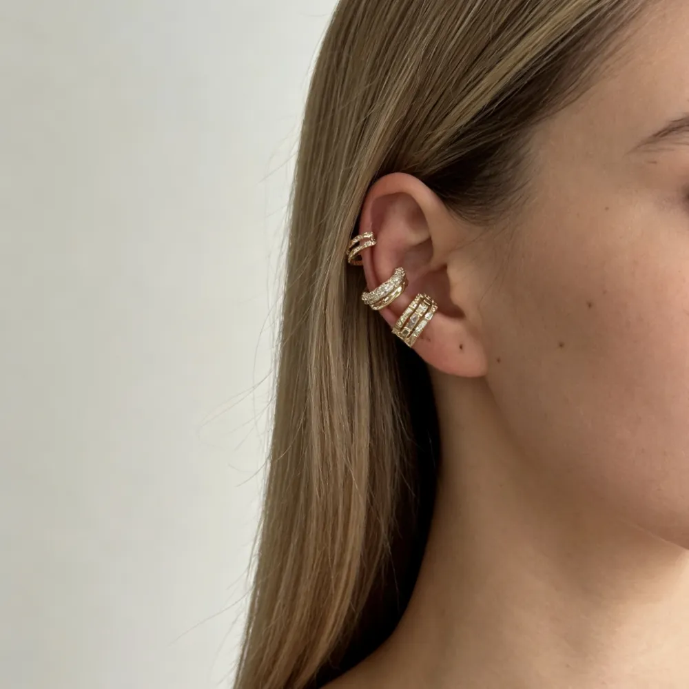 Set 3Pz  -Earcuff con Zirconia - EAK-506-386