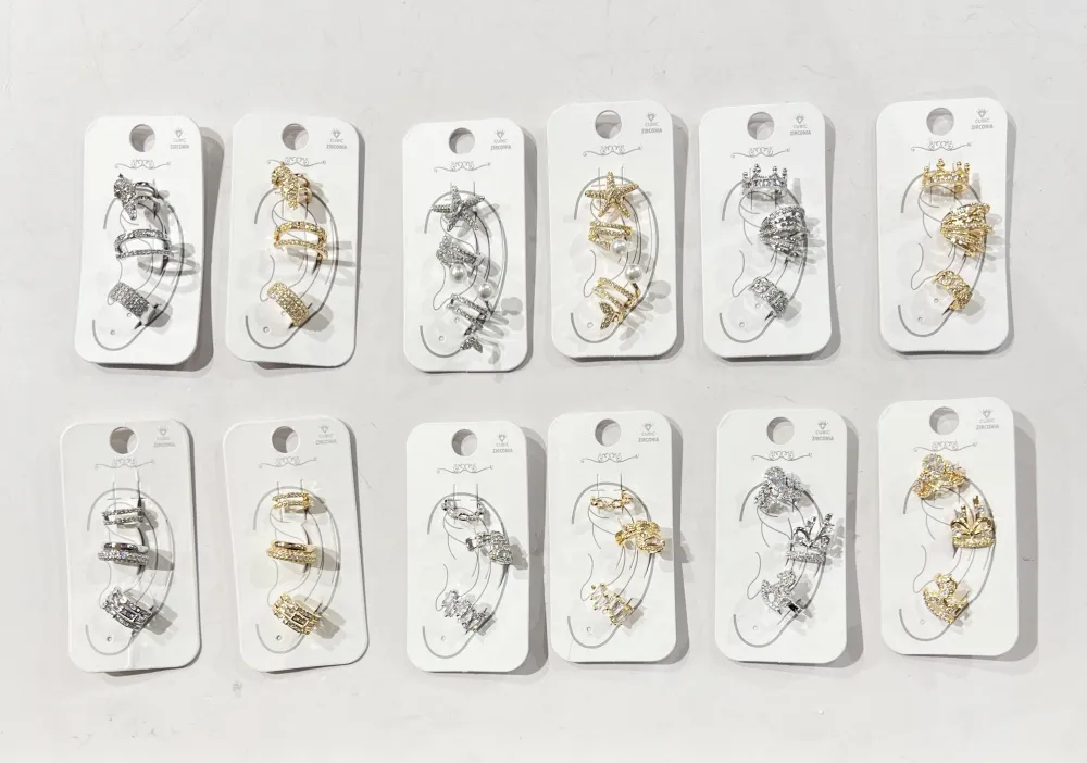 Set 3Pz  -Earcuff con Zirconia - EAK-506-377