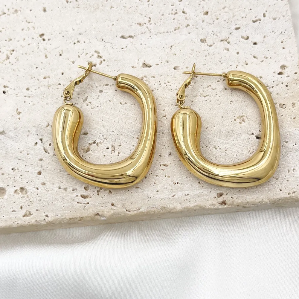 Cerchio ovale -Orecchini in Acciaio - OR-103-AA6567E