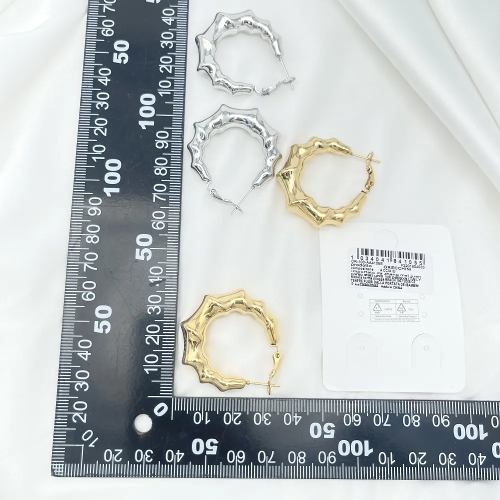 Cerchio Bambu -Orecchini in Acciaio - OR-103-AA6541E