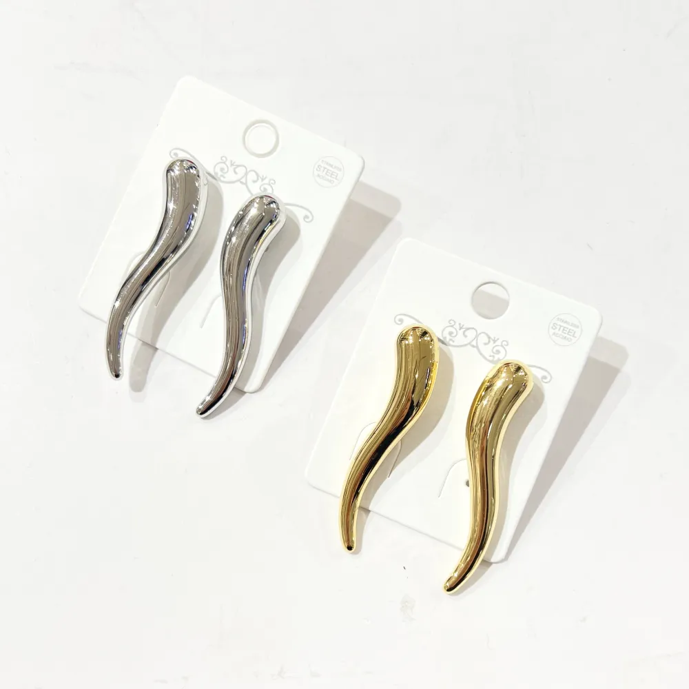 Cornino Lungo-Orecchini in Acciaio - OR-774-111