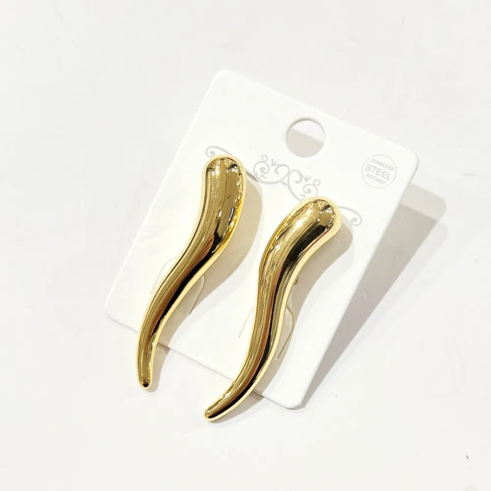 Cornino Lungo-Orecchini in Acciaio - OR-774-111