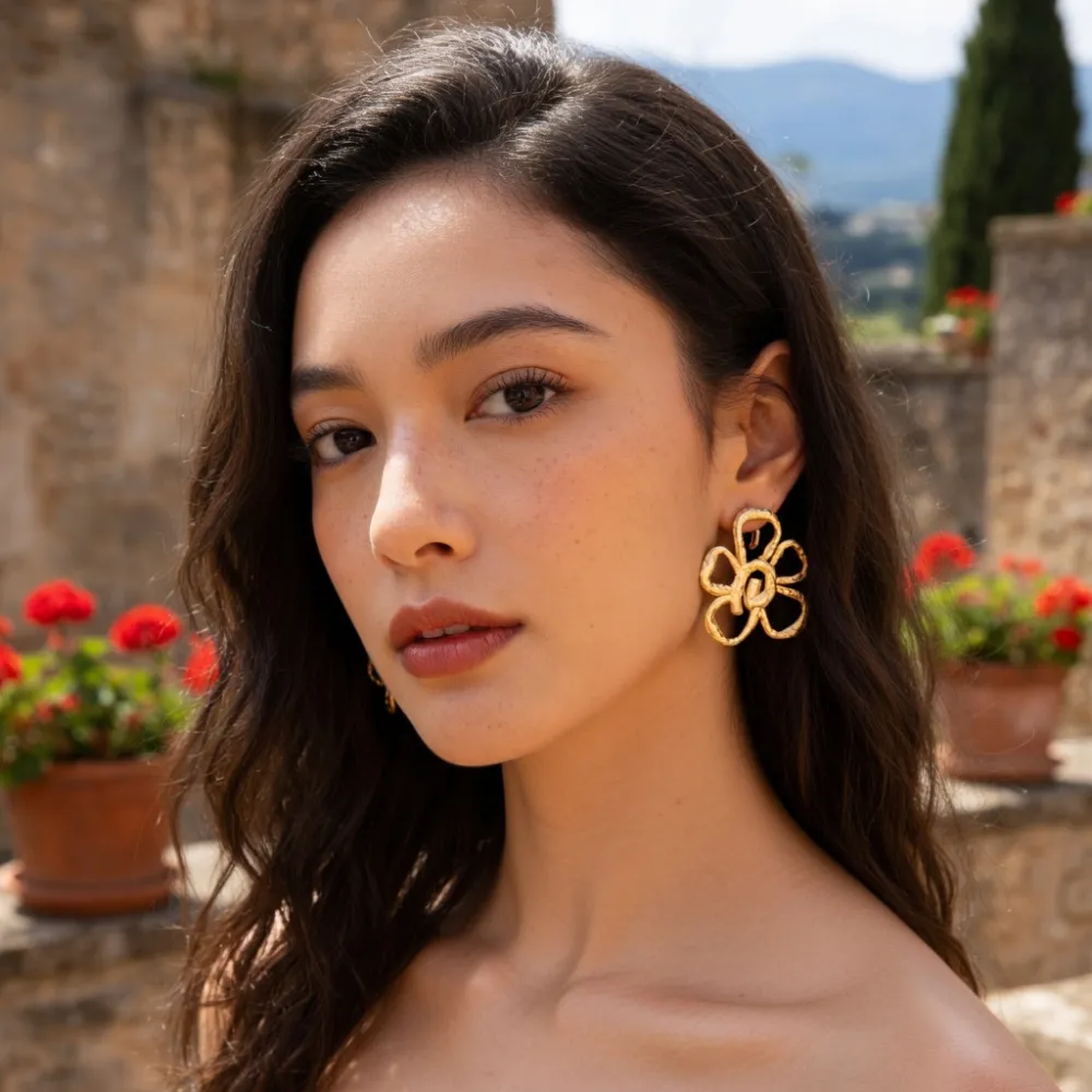 Fiore Grande-Orecchini in Acciaio - OR-774-101