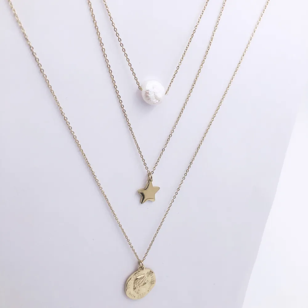 CAC4237-Perla stella medaglia- Collana multifilio in Acciaio_2