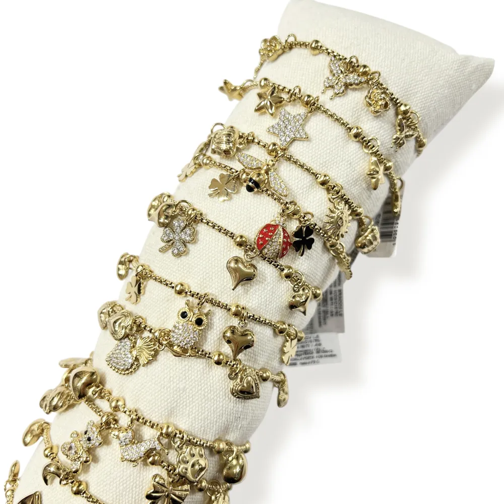 Mix Soggetti-12pz Bracciali in Acciaio con chiusura - BR-103AA5861-5872B