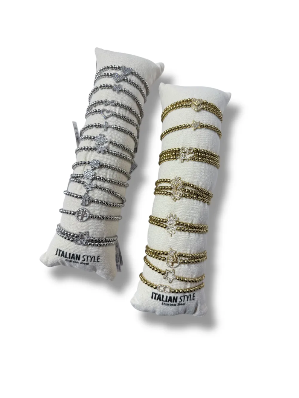 Mix Soggetti con Zirconia-15pz Bracciali Elastici in Acciaio - BR-103-AA95-106B