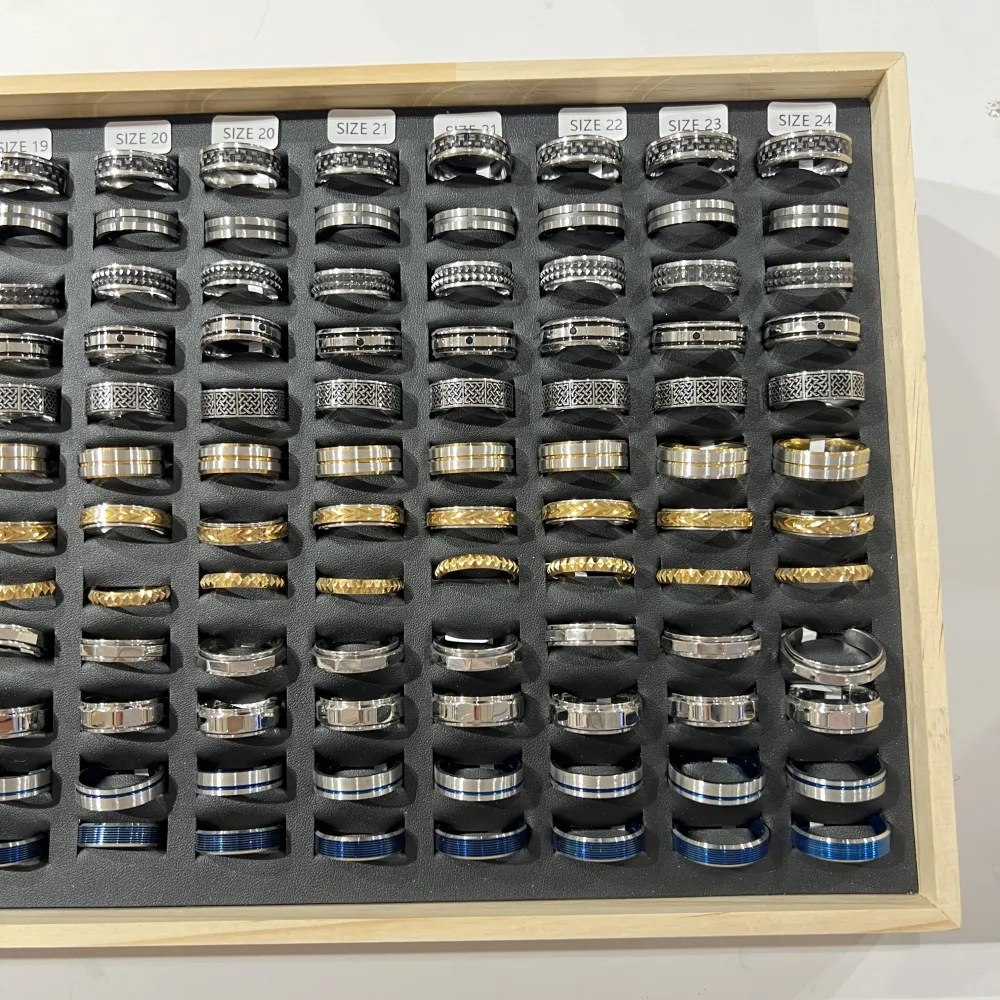 Mix Modelli-120pz Anelli da uomo in Acciao - AN-600-H325