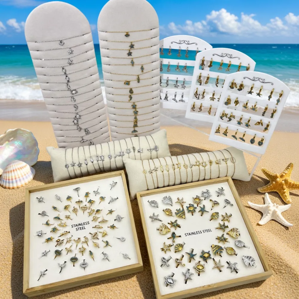 Mix Soggetti Mare-12Paia Orecchini in Acciaio - OPA-795-19802-813