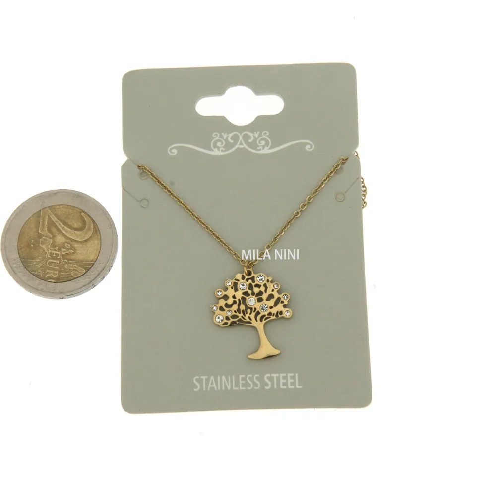 CAC6347-Albero della vita  - Girocollo in Acciaio con Strass_Oro Giallo_2