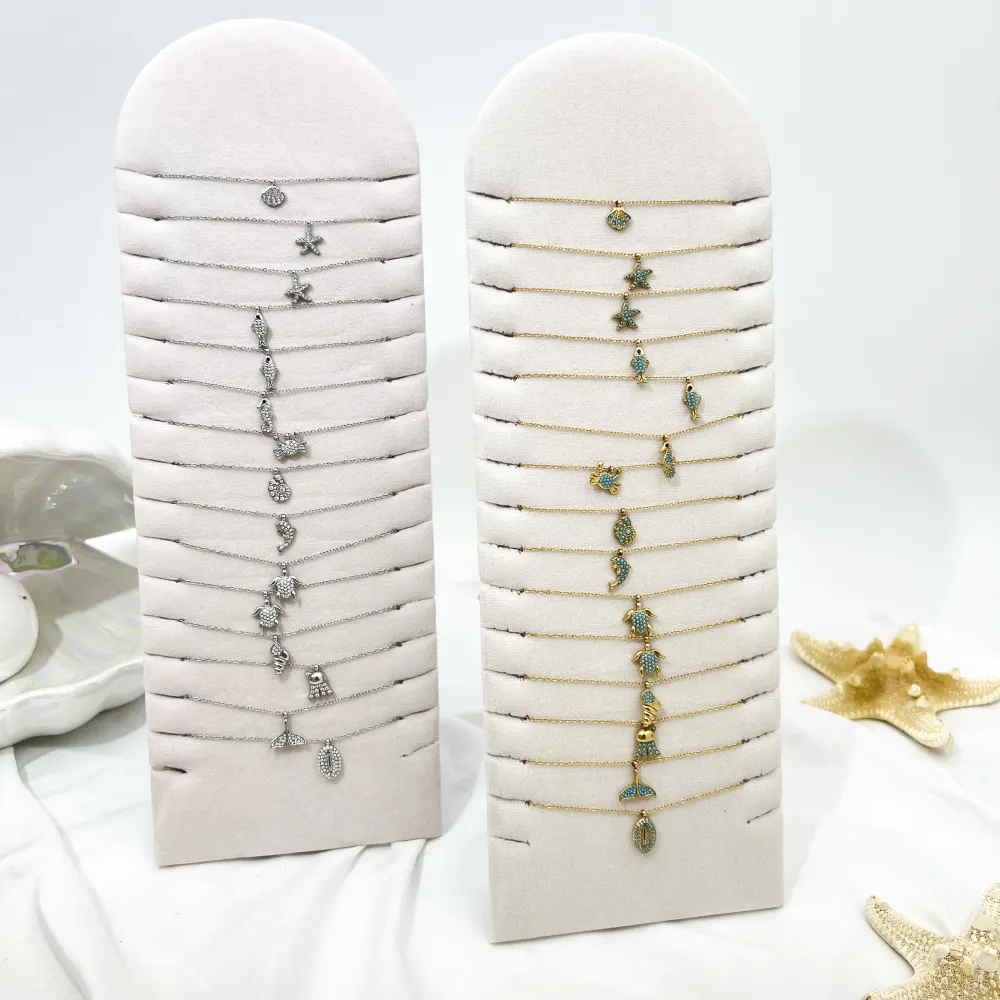 Mix Modelli Mare-15pz Collane Corte in Acciaio - CL-795-10636-647