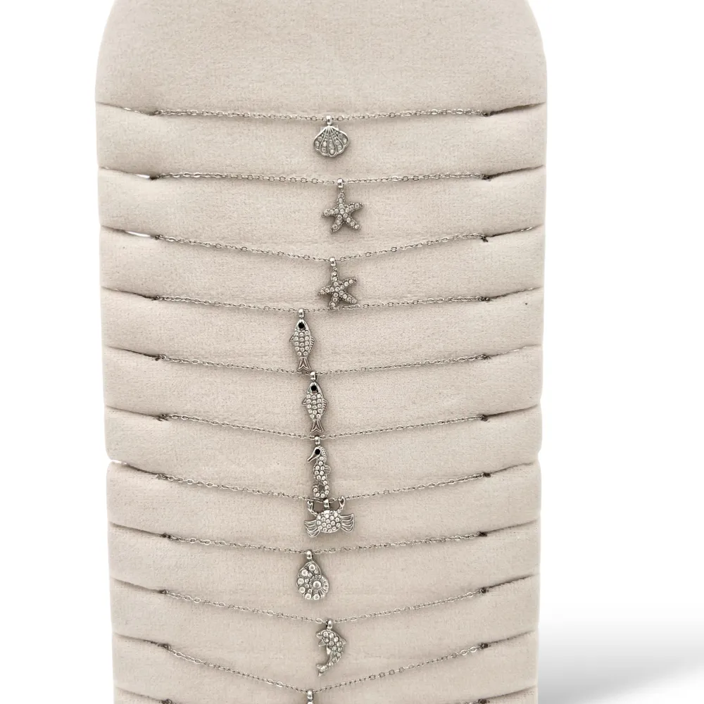 Mix Modelli Mare-15pz Collane Corte in Acciaio - CL-795-10636-647