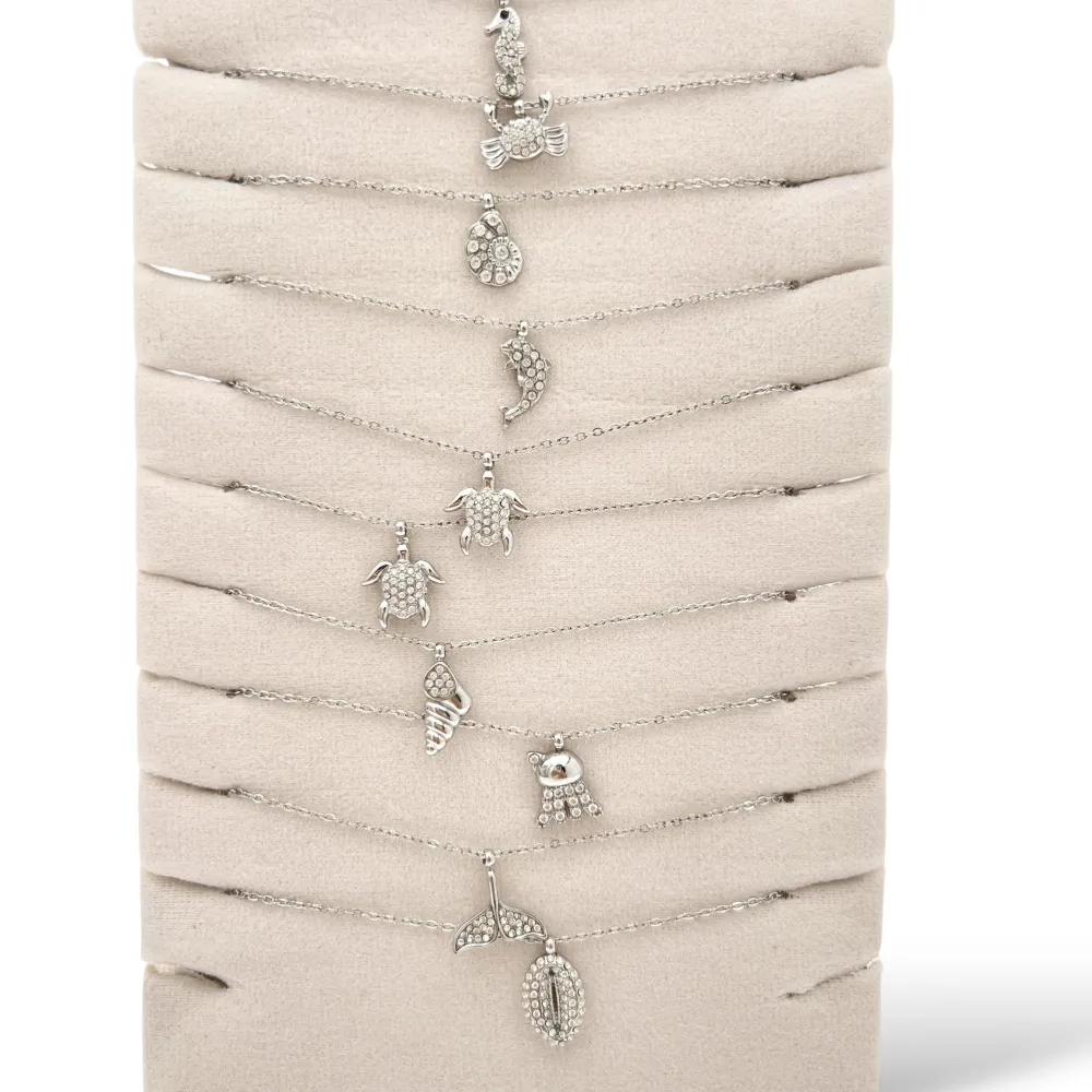 Mix Modelli Mare-15pz Collane Corte in Acciaio - CL-795-10636-647