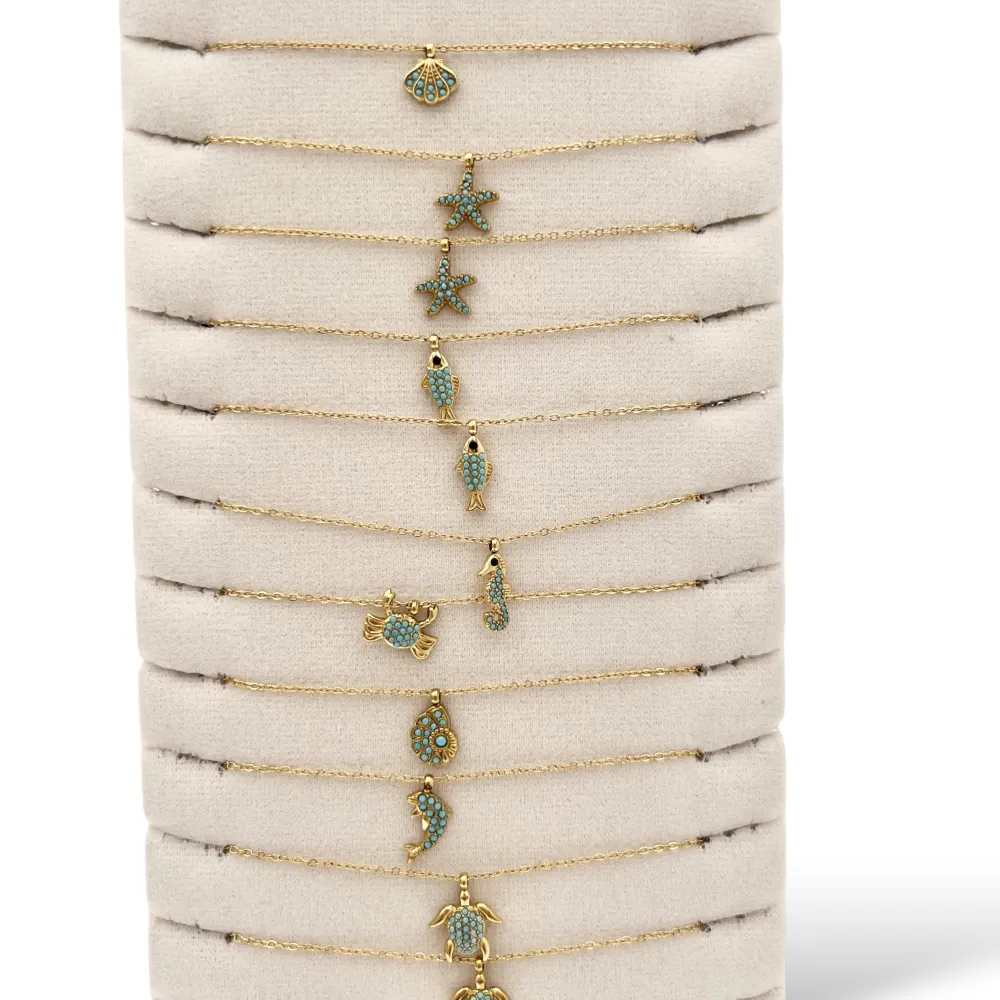 Mix Modelli Mare-15pz Collane Corte in Acciaio - CL-795-10636-647