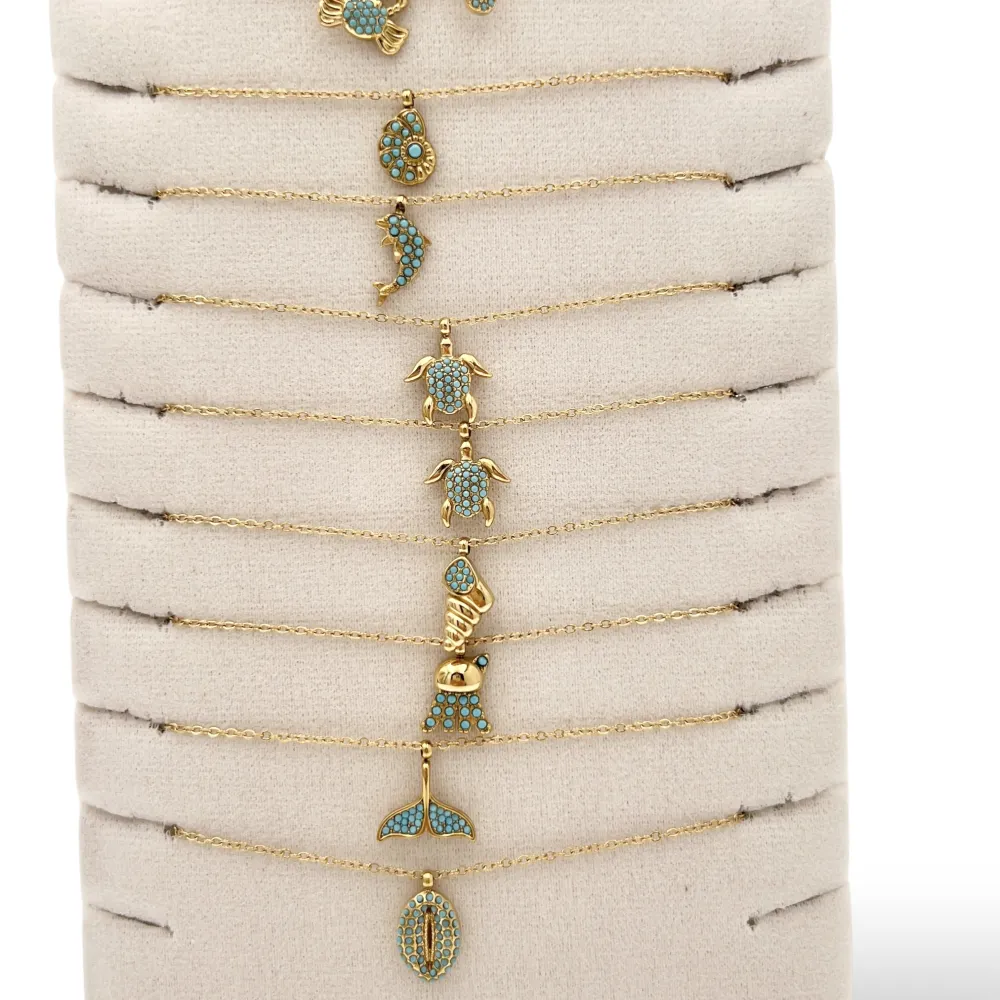 Mix Modelli Mare-15pz Collane Corte in Acciaio - CL-795-10636-647