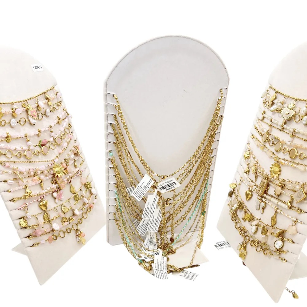 Mix Modelli -16pz Collane Corte in Acciaio - CL-732-579