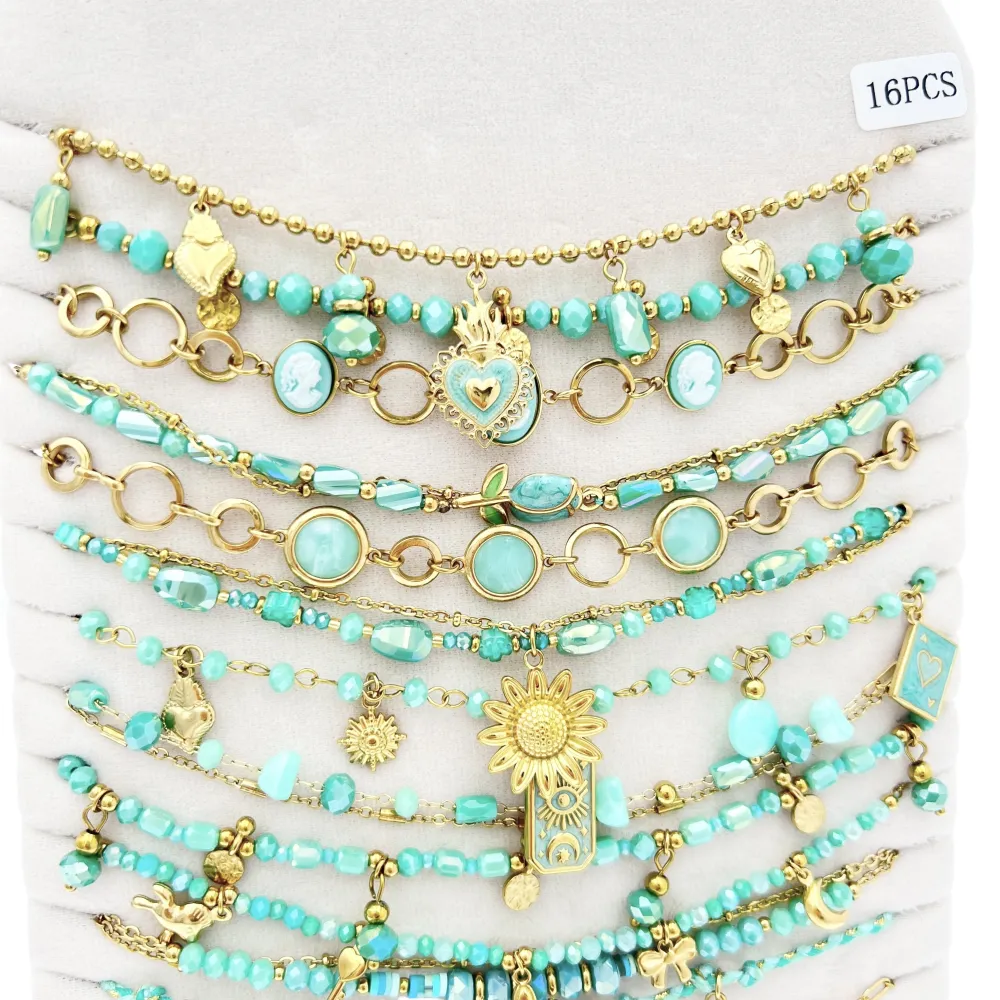 Mix Modelli -16pz Collane Corte in Acciaio - CL-732-579