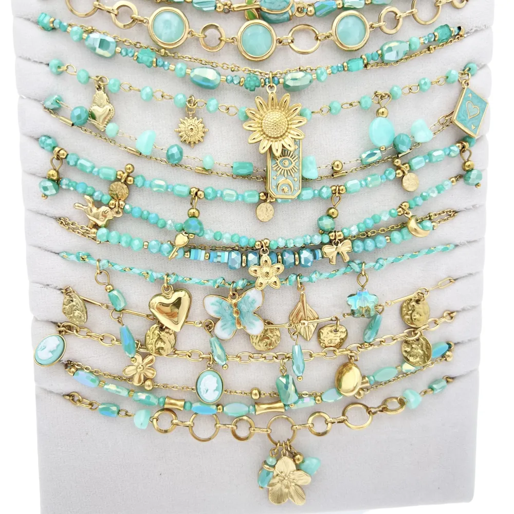 Mix Modelli -16pz Collane Corte in Acciaio - CL-732-579