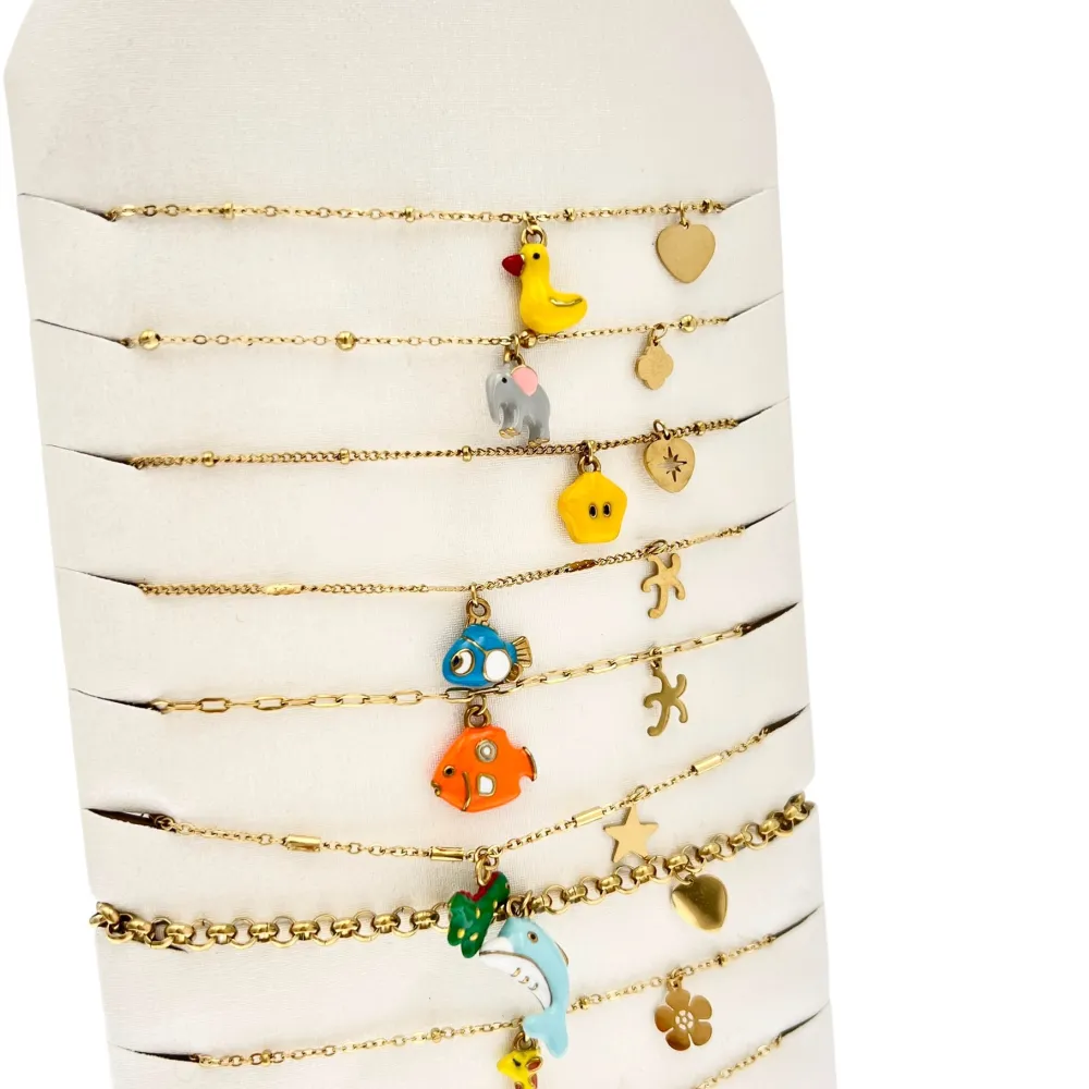 Mix Smaltati-12pz Collane in Acciaio - CL-765-101